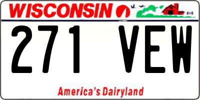 WI license plate 271VEW