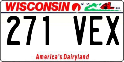 WI license plate 271VEX