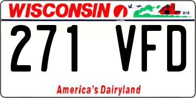 WI license plate 271VFD