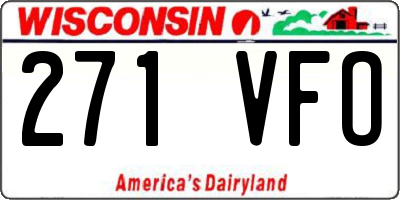WI license plate 271VFO