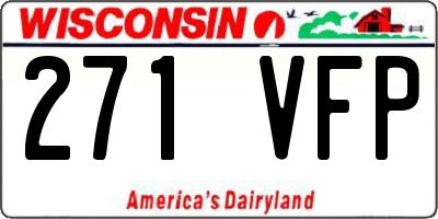 WI license plate 271VFP