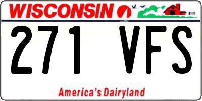 WI license plate 271VFS