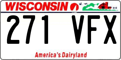 WI license plate 271VFX