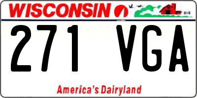 WI license plate 271VGA