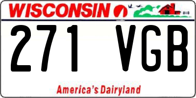 WI license plate 271VGB