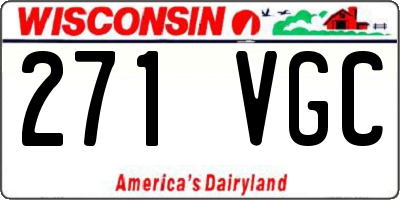 WI license plate 271VGC