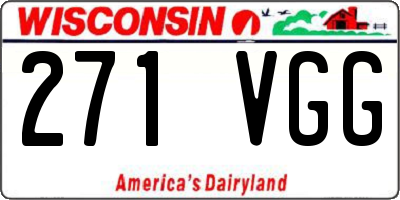 WI license plate 271VGG