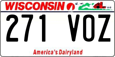 WI license plate 271VOZ