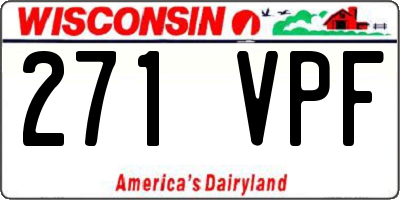 WI license plate 271VPF