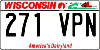 WI license plate 271VPN