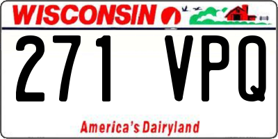 WI license plate 271VPQ