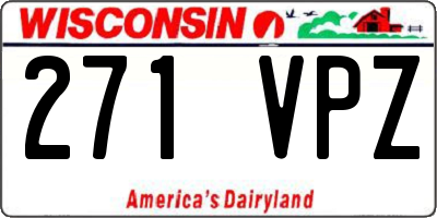 WI license plate 271VPZ