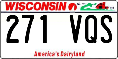 WI license plate 271VQS