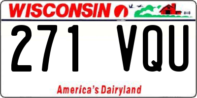 WI license plate 271VQU