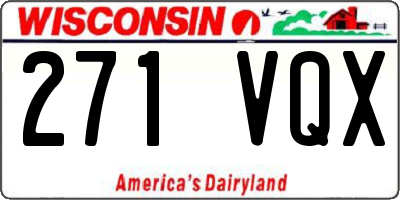 WI license plate 271VQX