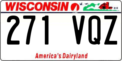 WI license plate 271VQZ