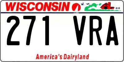 WI license plate 271VRA