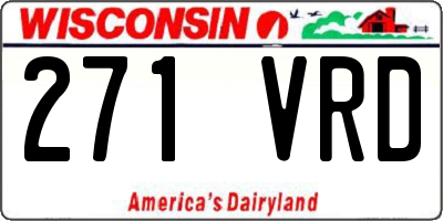 WI license plate 271VRD