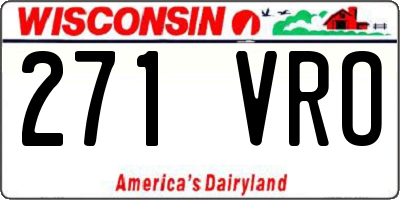 WI license plate 271VRO