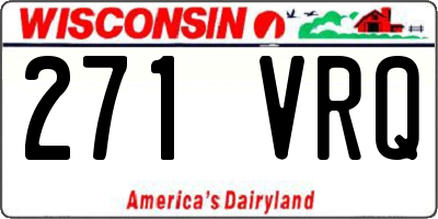 WI license plate 271VRQ