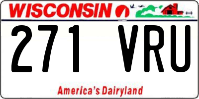 WI license plate 271VRU