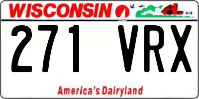 WI license plate 271VRX