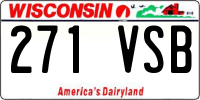 WI license plate 271VSB