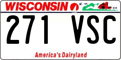 WI license plate 271VSC