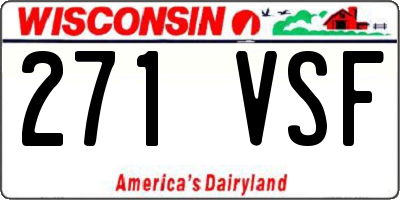 WI license plate 271VSF