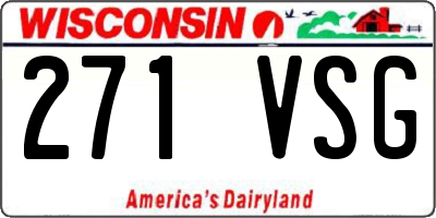 WI license plate 271VSG