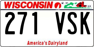 WI license plate 271VSK