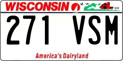 WI license plate 271VSM