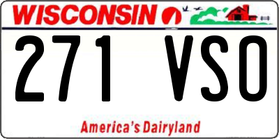 WI license plate 271VSO