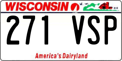 WI license plate 271VSP