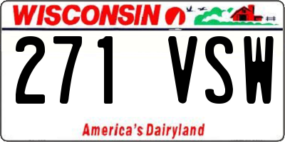 WI license plate 271VSW