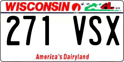 WI license plate 271VSX