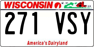 WI license plate 271VSY