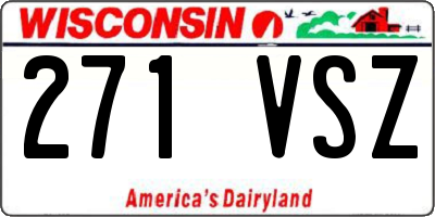 WI license plate 271VSZ