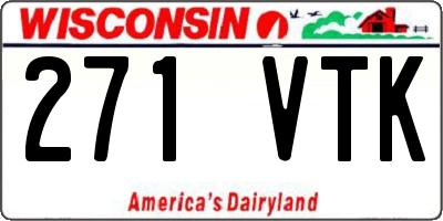 WI license plate 271VTK