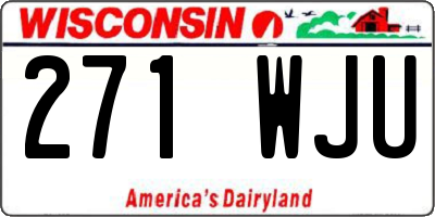 WI license plate 271WJU