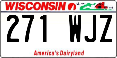 WI license plate 271WJZ