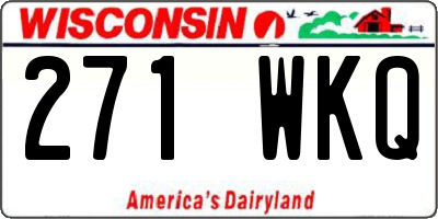 WI license plate 271WKQ