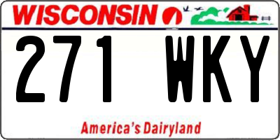 WI license plate 271WKY