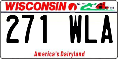 WI license plate 271WLA