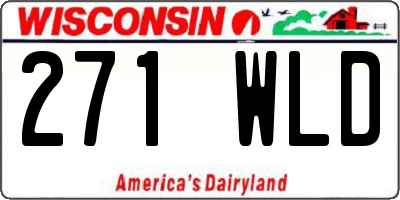 WI license plate 271WLD