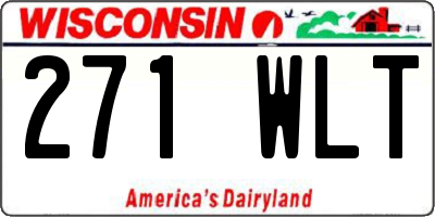 WI license plate 271WLT