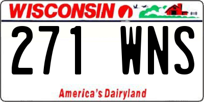WI license plate 271WNS