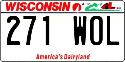 WI license plate 271WOL