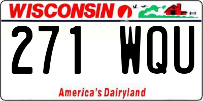 WI license plate 271WQU