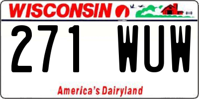 WI license plate 271WUW